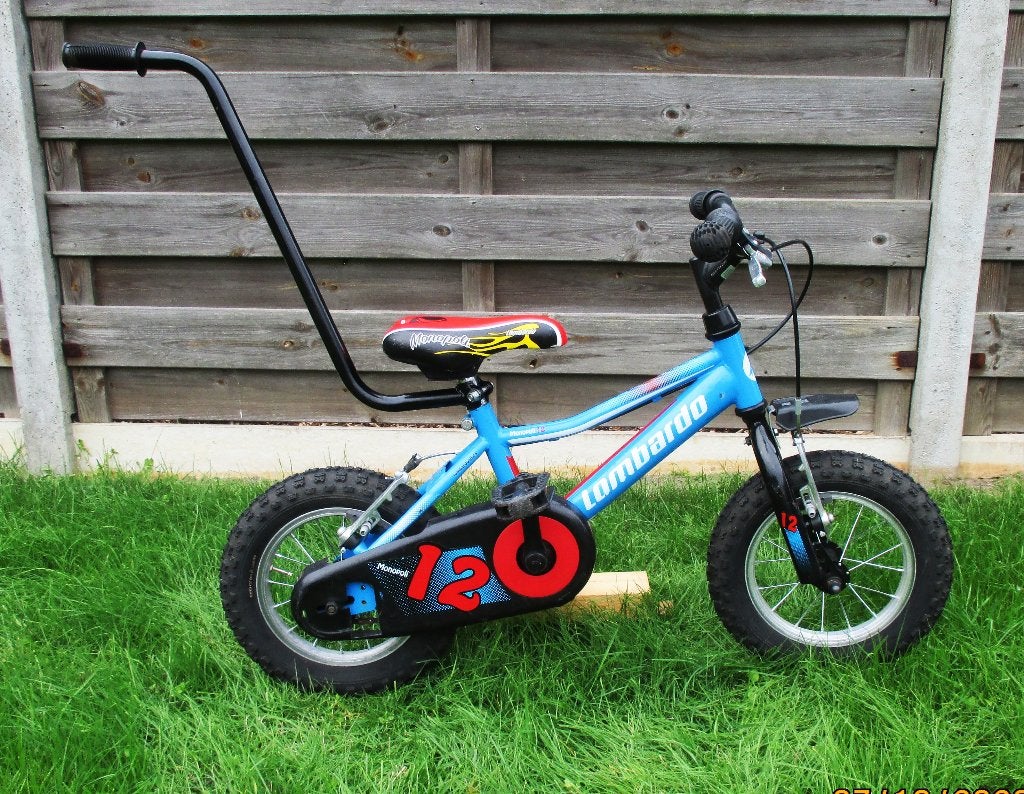 Kinderfiets Lombardo met duwstang, Enlèvement, Comme neuf, Frein sur jante, Moins de 16 pouces