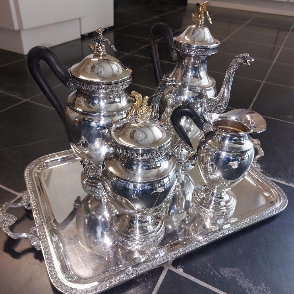 antieke verzilverde koffieset, Antiek en Kunst, Ophalen