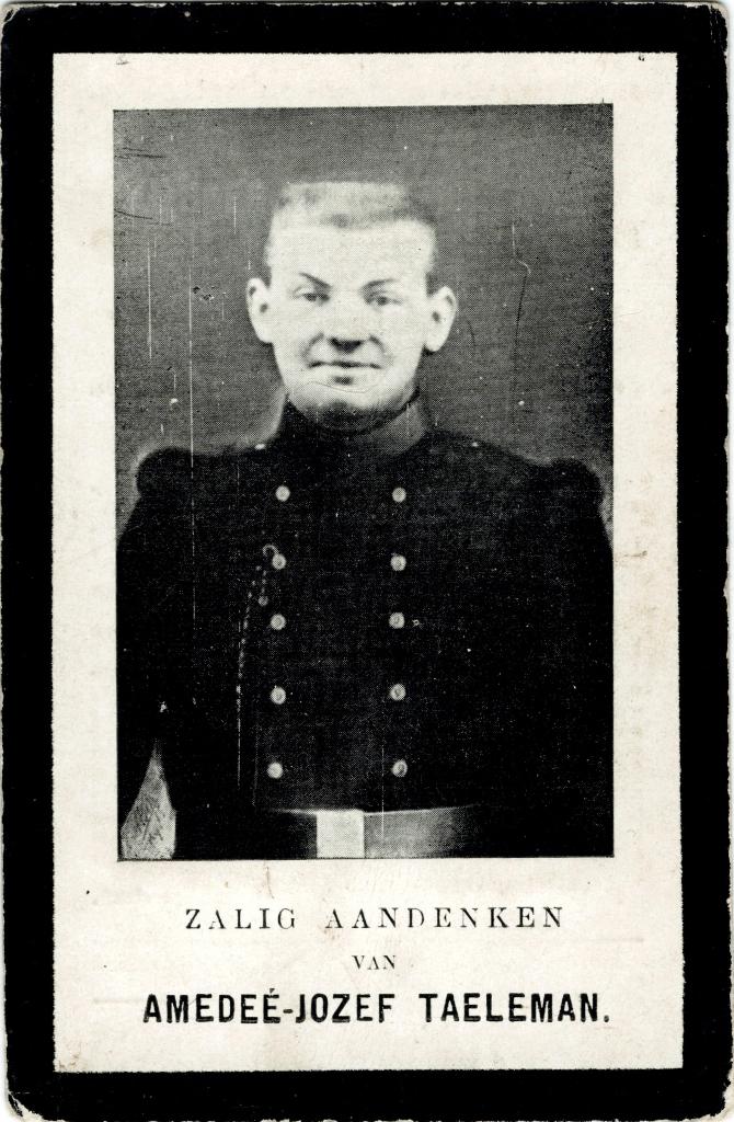 1GM Amedeé-Jozef Taeleman Kerksken + Jupille 1914, Envoi, Image pieuse