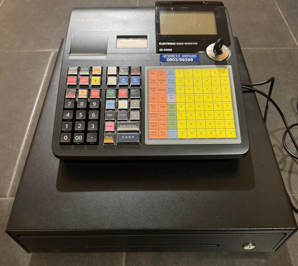 Casio SE-C3500 kassa compleet met doos en handleiding, Verzamelen, Elektronische Apparatuur, Ophalen, Computers en Rekenmachines