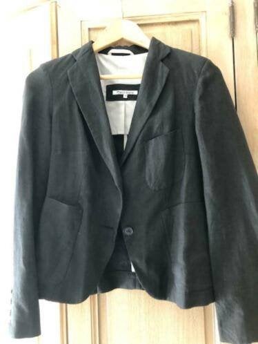zwarte linnen dames blazer maat 38, Taille 38/40 (M), Comme neuf, Enlèvement, Matin blanc