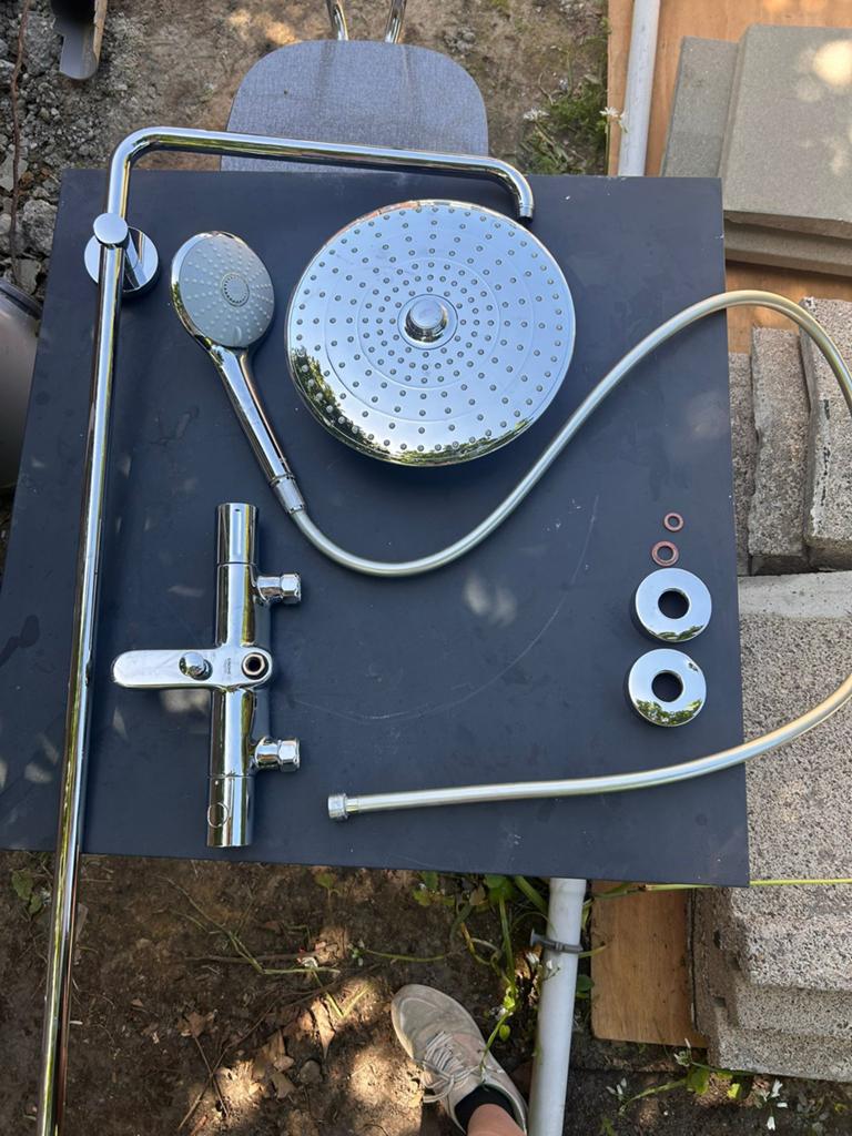 Grohe Pommeau douche + robinet à main et de baignoire, Bricolage & Construction, Sanitaire, Utilisé, Douche, Chrome, Enlèvement