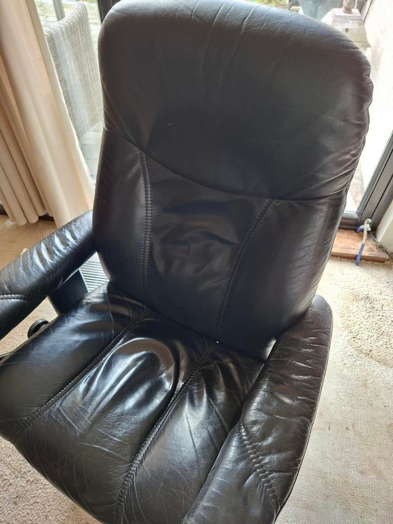 Lederen relax zetel zwart, Ophalen