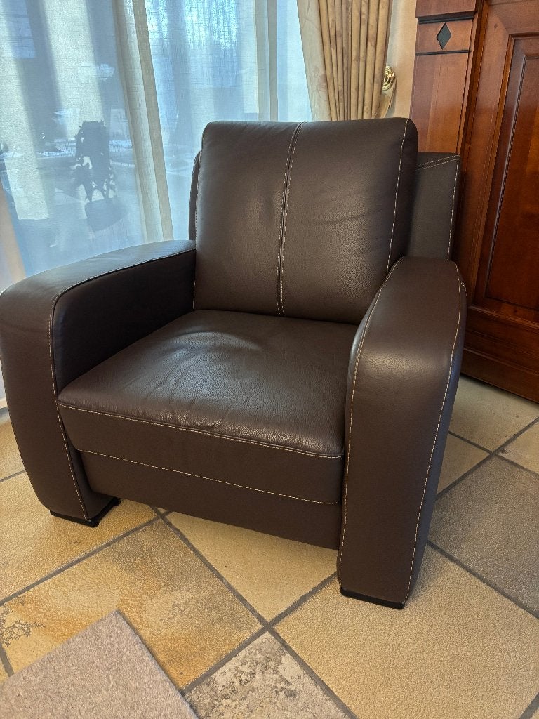 Zetel fauteuil 1persoon, Ophalen, Zo goed als nieuw, Leer