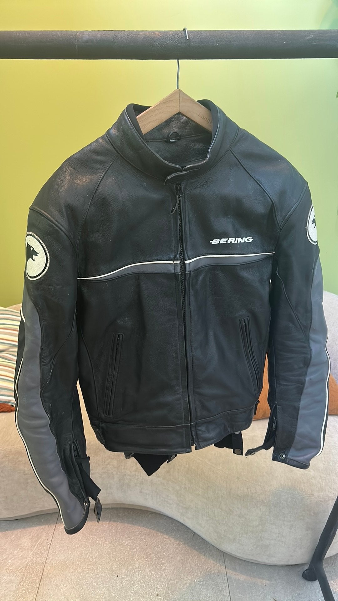 Lederen motorjas Bering, Ophalen, Tweedehands, Heren, Jas | leer