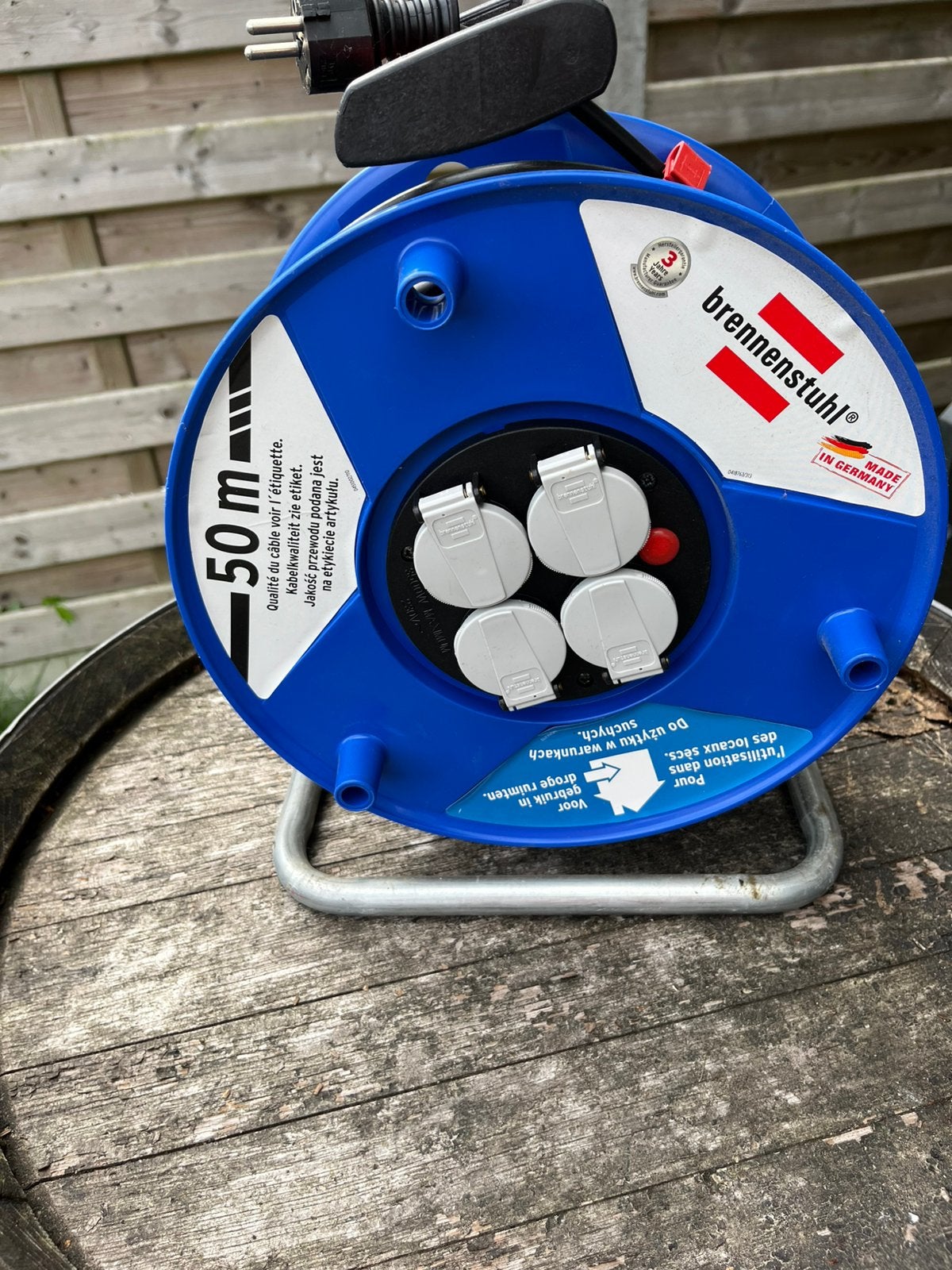 Brennenstuhl kabelhaspel 50m, Doe-het-zelf en Bouw, Elektriciteit en Kabels, Ophalen, Zo goed als nieuw, Brennenstuhl, Kabelhaspel