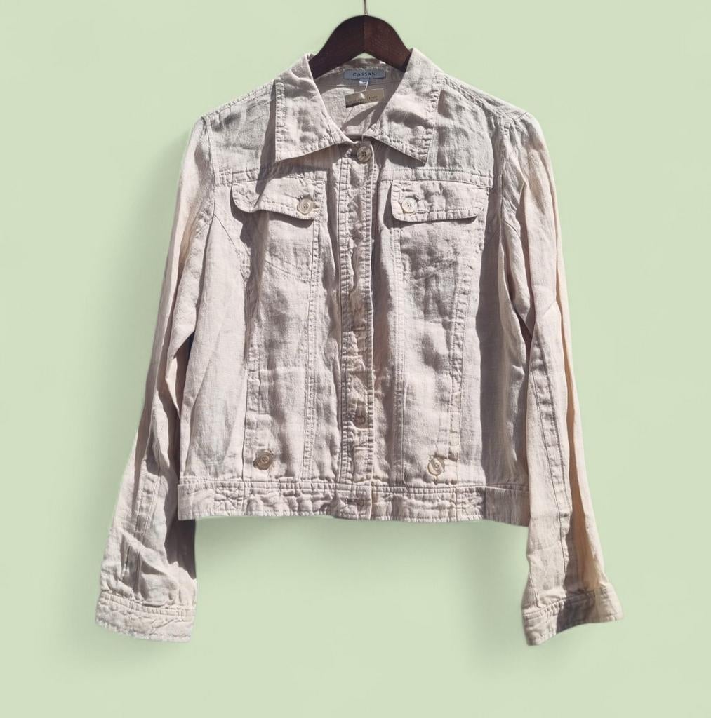 CASSANI Nieuw Linnen Jasje Maat 40, Kleding | Dames, Maat 38/40 (M), Cassini, Beige, Nieuw