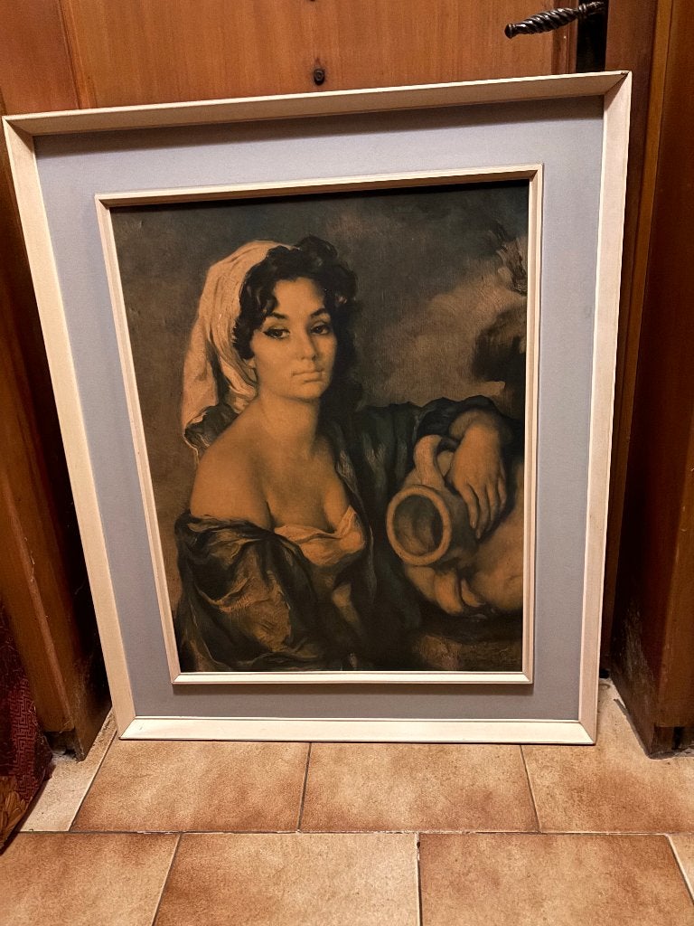 Groot frame met zigeunerprint - Vintage., Ophalen