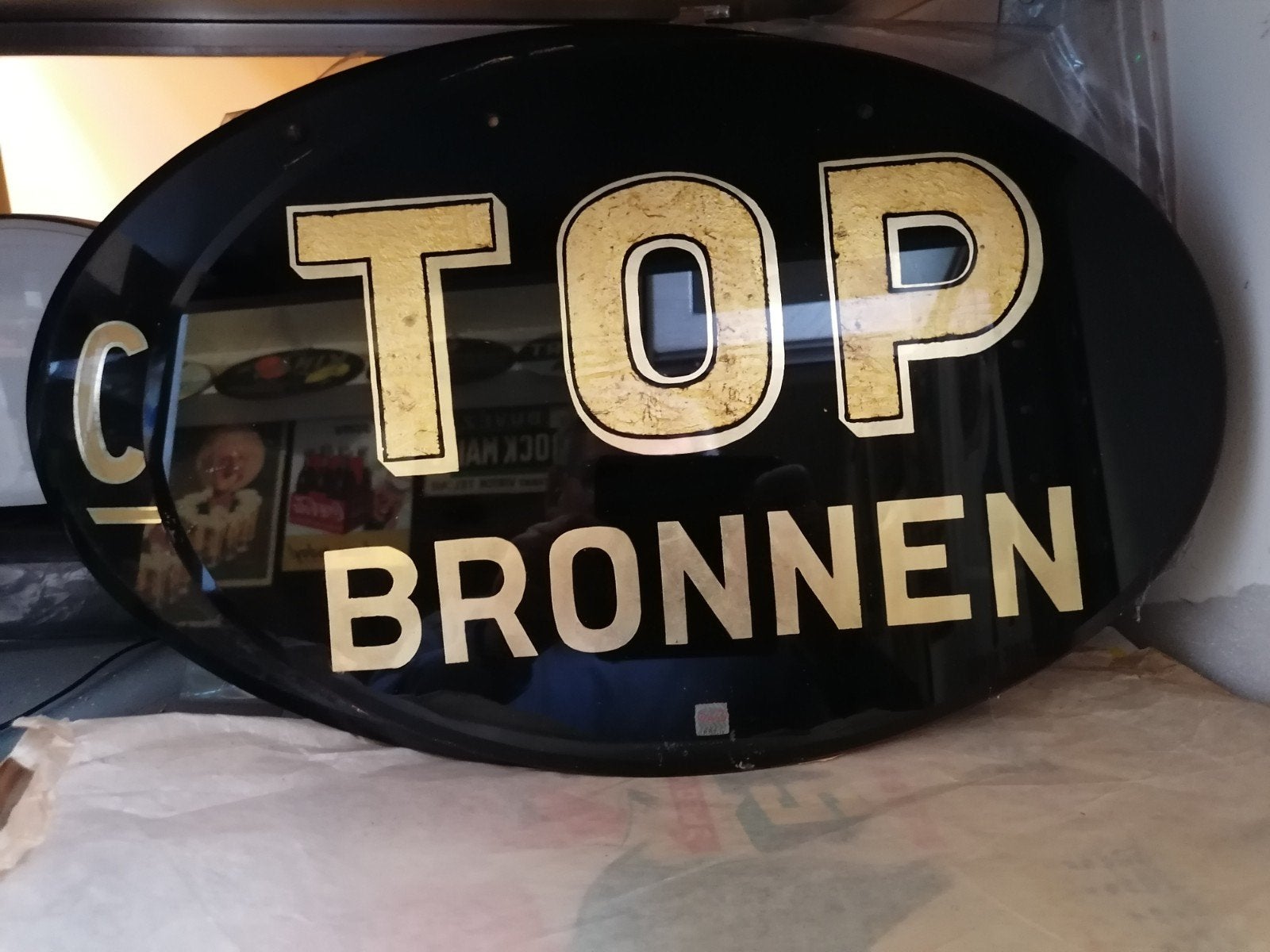 Zeer oude reclame top bronnen, Verzamelen, Merken en Reclamevoorwerpen, Ophalen