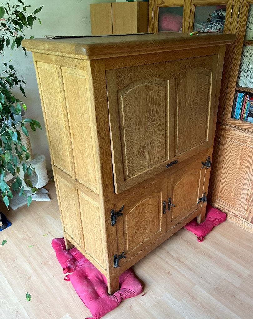 Meuble TV, Maison & Meubles, 100 à 150 cm, Utilisé, Chêne, 50 à 75 cm