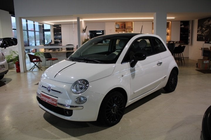 Fiat 500 1.2i airco,leder,pdc,pano dak,garantie, Auto's, Voorwielaandrijving, 4 zetels, Wit, Leder