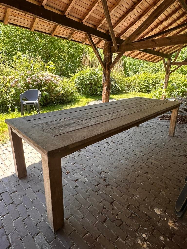 Massieve houten tafel (teak) 100x300cm, Tuin en Terras, Ophalen, Gebruikt, Rechthoekig, Teakhout