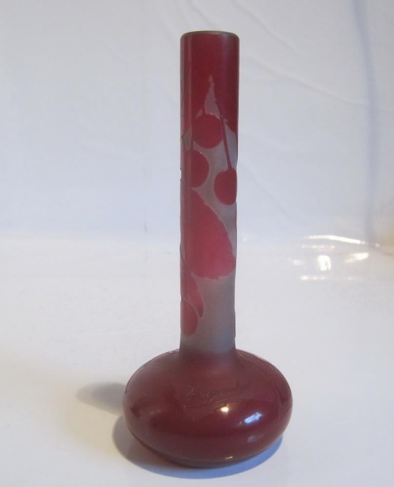 Vase ancien en verre camée D'Argental, art nouveau, Envoi