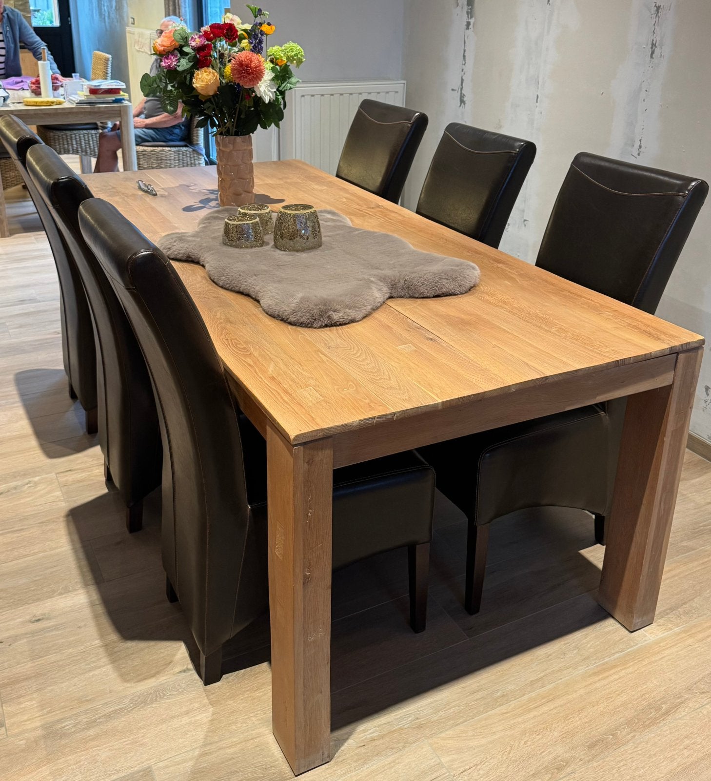 Komplete eetkamer tafel, Huis en Inrichting, Complete eetkamers, Ophalen, Zo goed als nieuw, Landelijk, 4 tot 6 stoelen