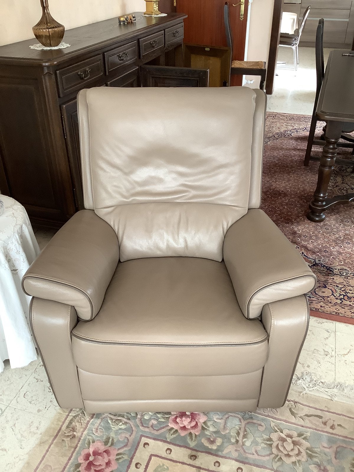 Lederen salon, Huis en Inrichting, Ophalen, Zo goed als nieuw, Leer, Klassiek