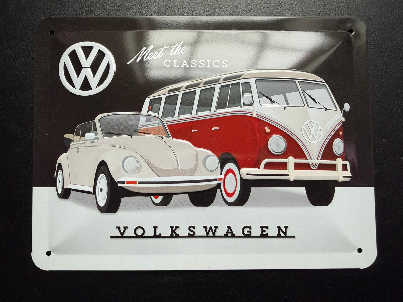 Panneau en relief VW Coccinelle et Bus T1 - Mancave Vintage, Enlèvement ou Envoi, Neuf, Panneau publicitaire
