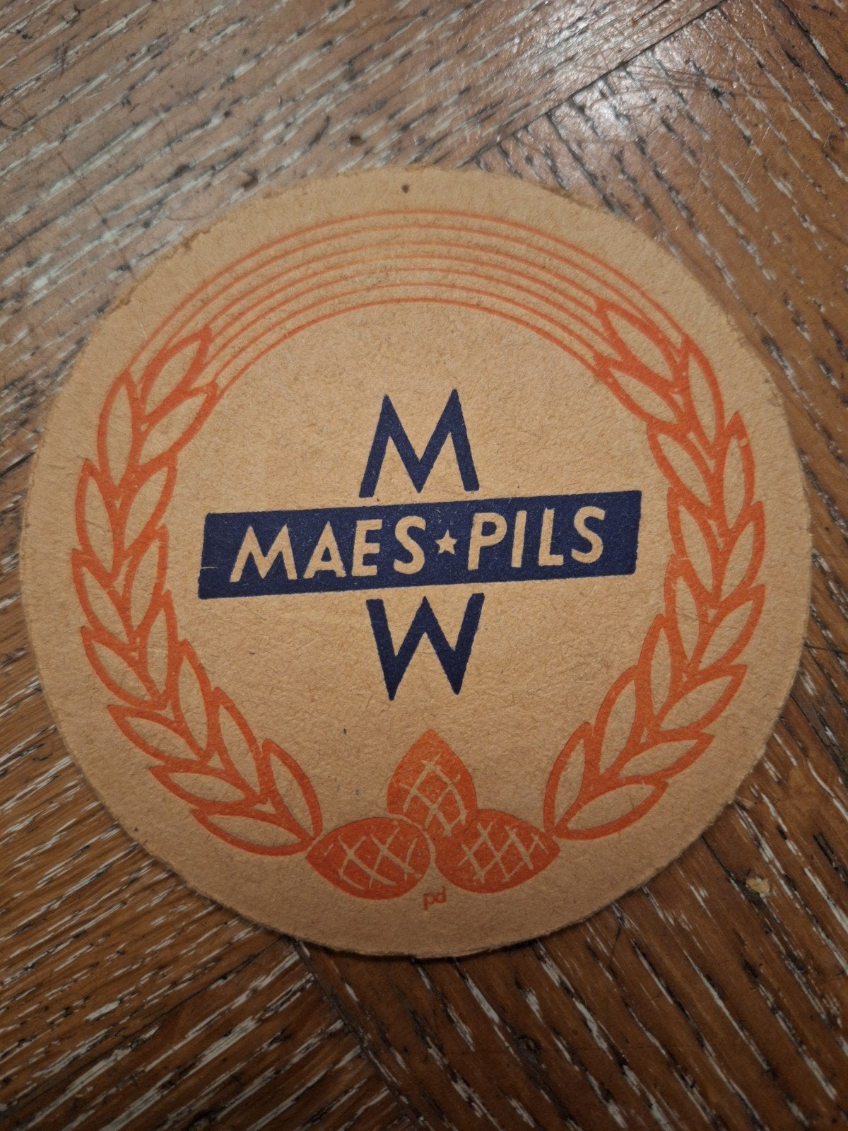 oud bierviltje brouwerij Maes Pils Waarloos, Ophalen of Verzenden