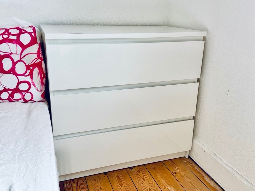 Commode IKEA Malm blanche, 3 tiroirs, Maison & Meubles, 3 ou 4 tiroirs, 25 à 50 cm, Moins de 100 cm, Comme neuf