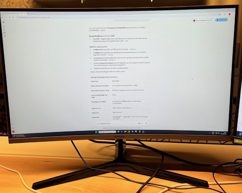 Samsung LC27JG56QUXEN, Computers en Software, 3 tot 5 ms, Kantelbaar, 101 t/m 150 Hz, VA
