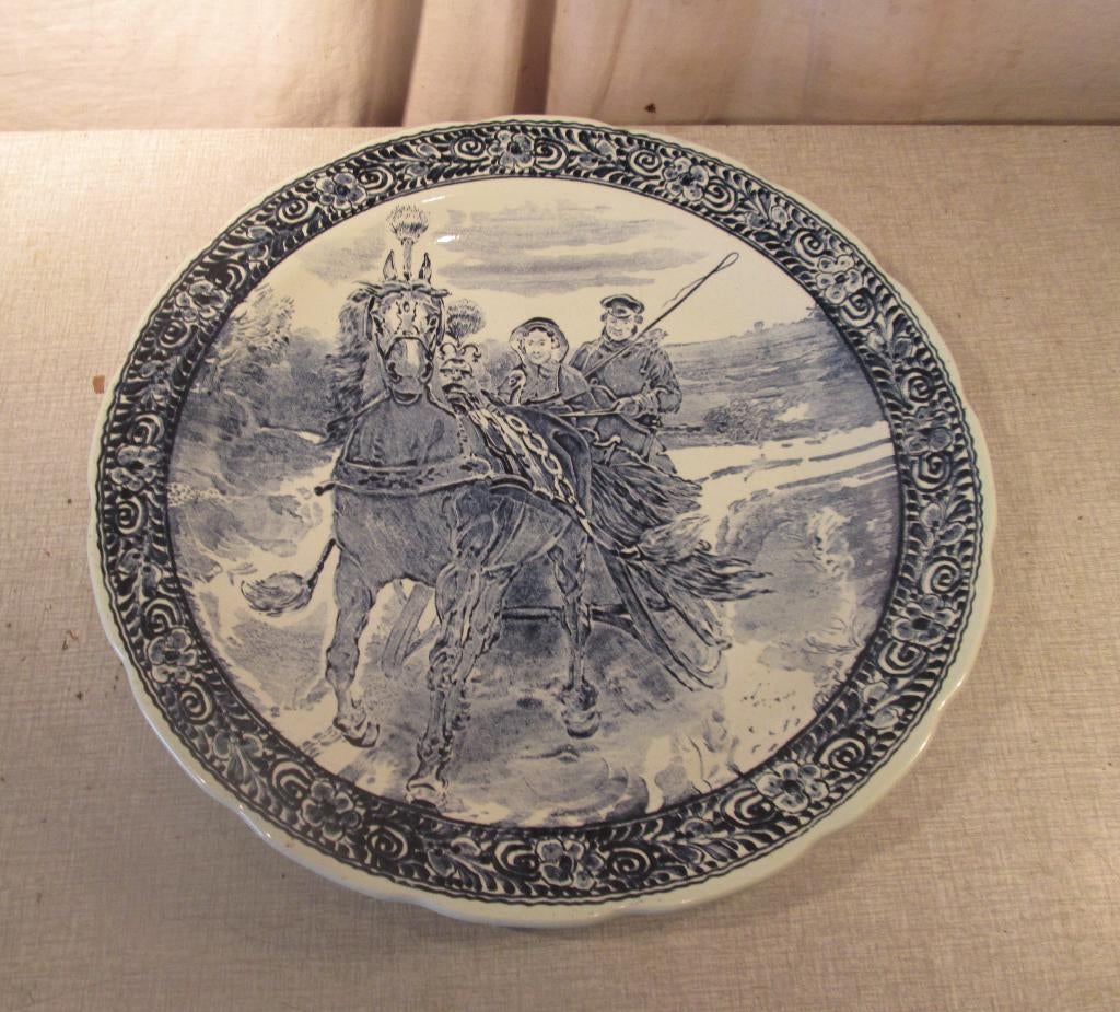 Prachtige keramiek Bord - Delfts Boch - 39cm, Ophalen of Verzenden