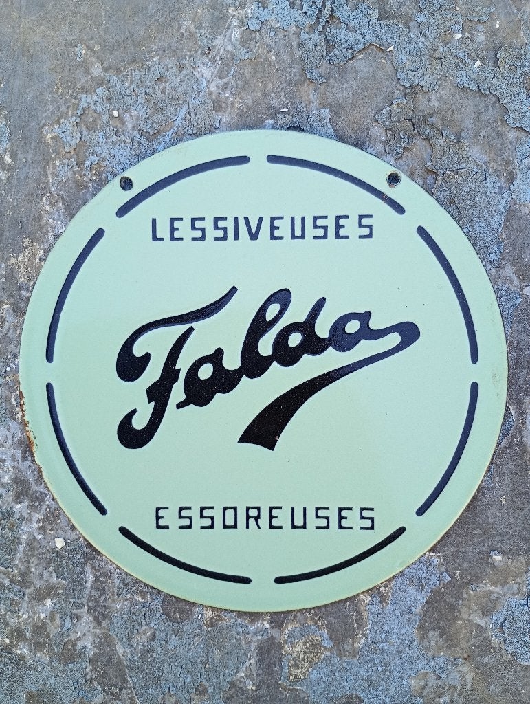 FALDA - PLAQUE EMAILLEE 1949 + BROCHURE PUBLICITAIRE, Enlèvement