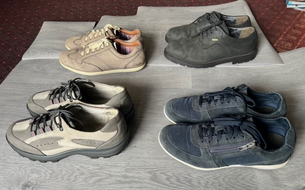 Lot de chaussures hommes (4 paires)., Envoi, Porté, Clarks,GEOX…etc., Chaussures de marche