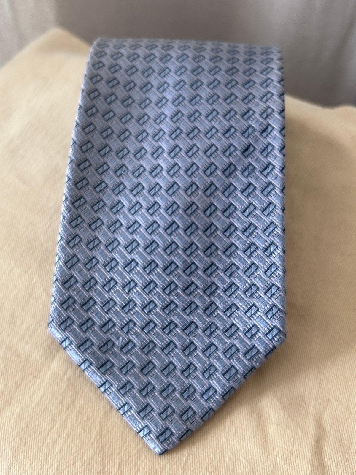 Ermenegildo Zegna cravate soie motifs, Enlèvement ou Envoi, Comme neuf, Gris