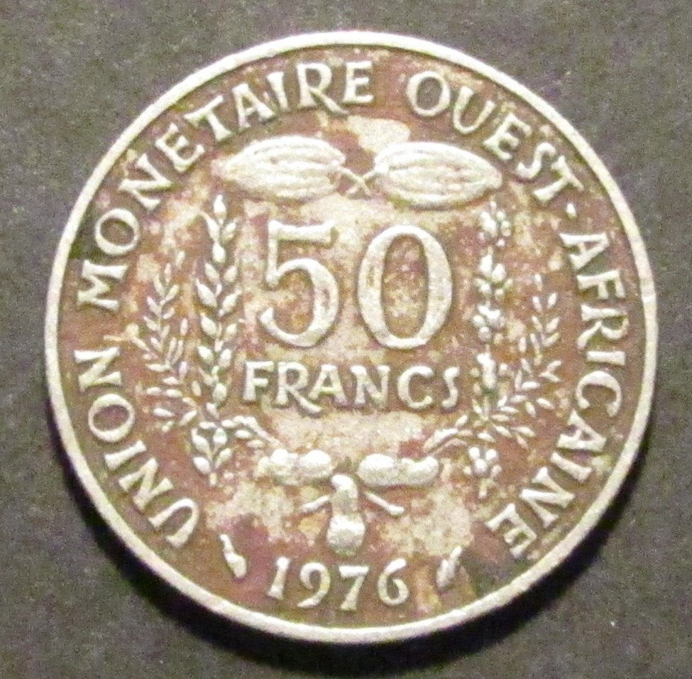 Pièce de 50 francs de l'Union ouest-africaine 1976, Timbres & Monnaies, Monnaies | Afrique, Enlèvement ou Envoi, Autres pays, Monnaie en vrac