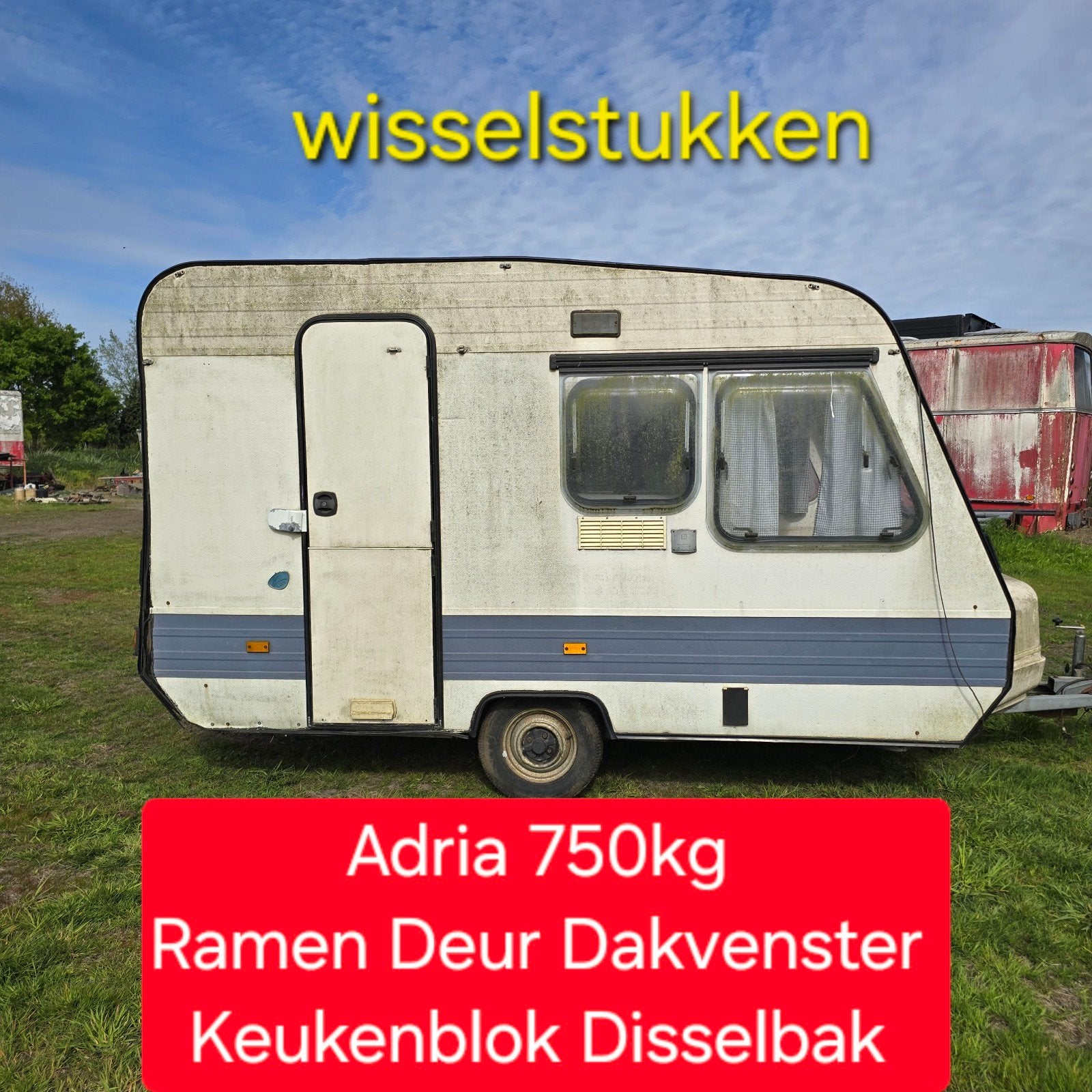 Caravan Adria 750kg Rijbewijs B chassis foodtruck wisselstuk, Enlèvement