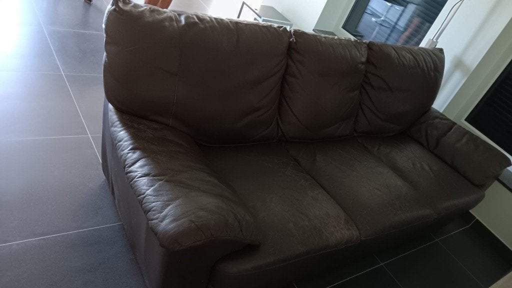 bankstel leder, Huis en Inrichting, Ophalen, Leer