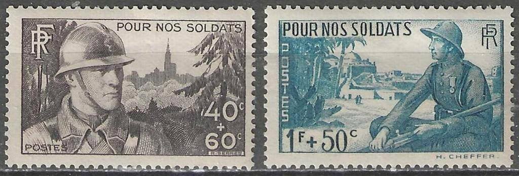 France 1940 - Yvert 451-452 - Pour les soldats (PF), Timbres & Monnaies, Timbres | Europe | France, Envoi, Non oblitéré