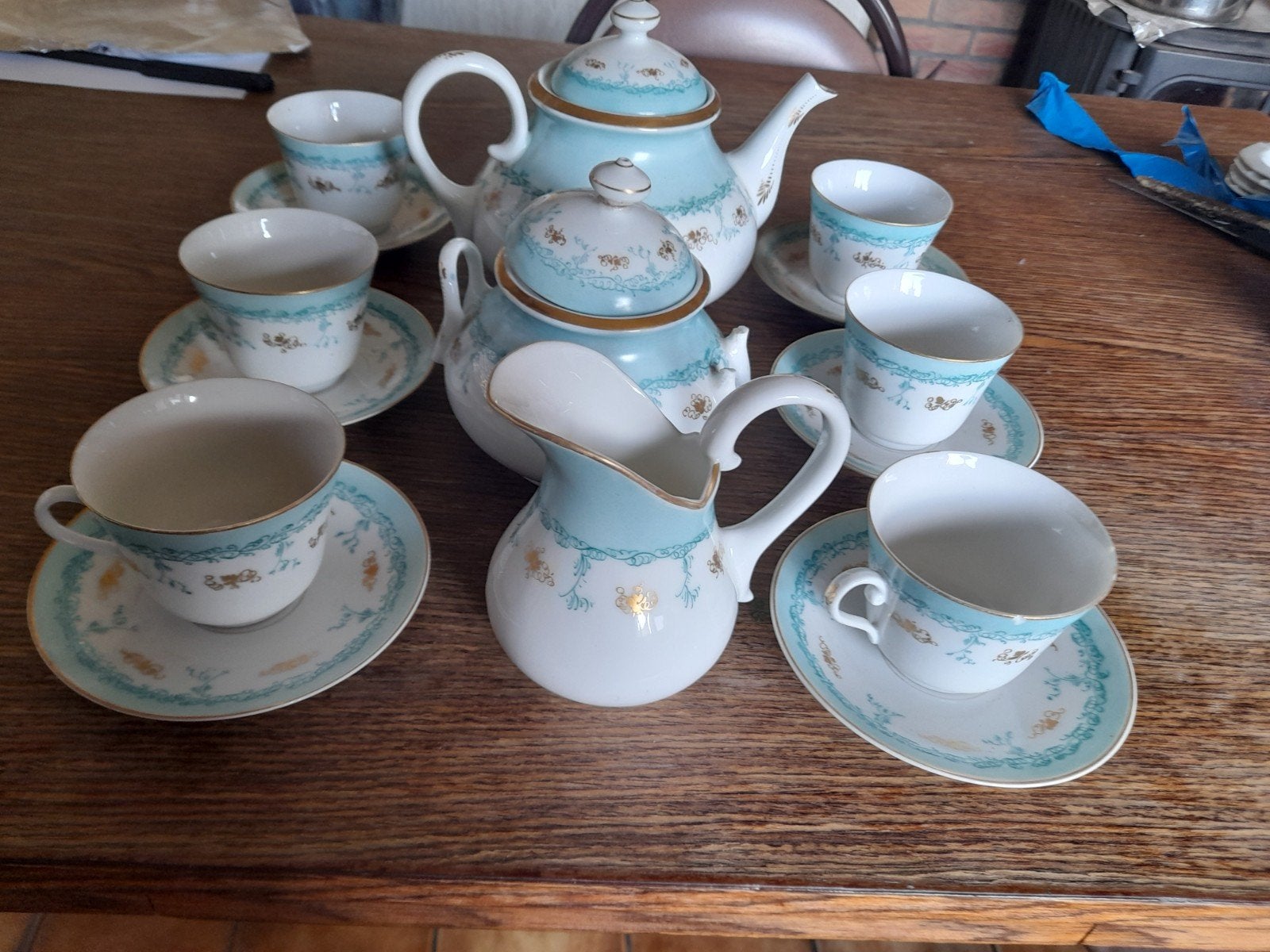 koffie servies, Ophalen