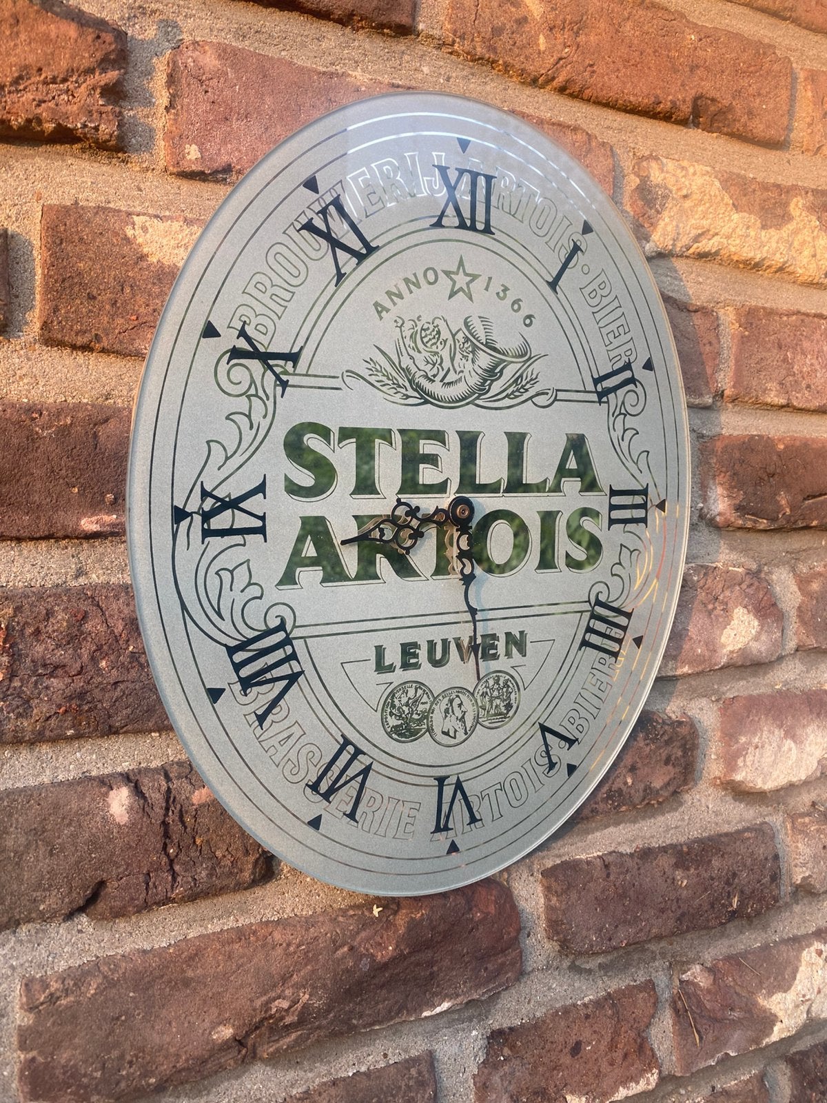 stella artois wandklok glas, Verzamelen, Biermerken, Ophalen of Verzenden, Gebruikt, Overige typen, Stella Artois