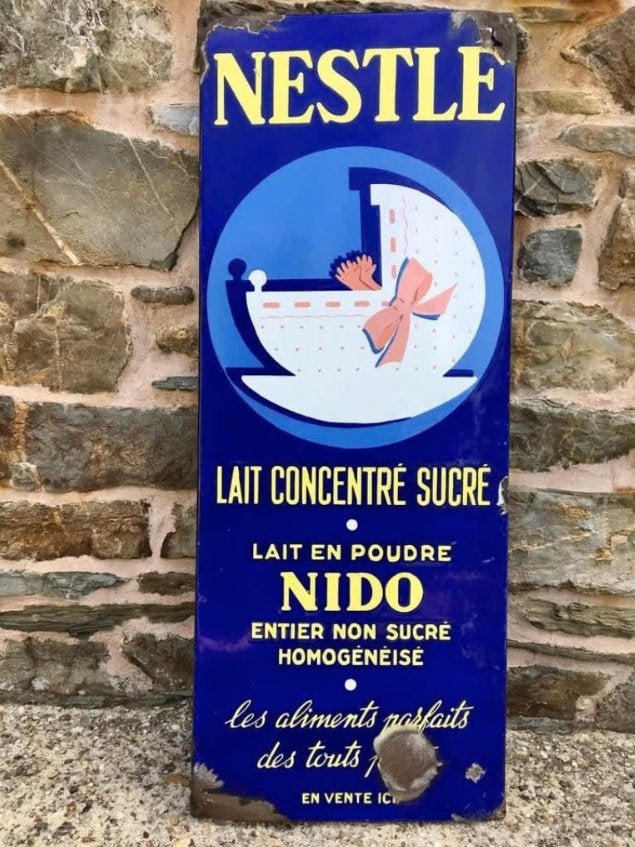 Plaque émaillée / Emaille borden NESTLE (+/- 1950), Ophalen