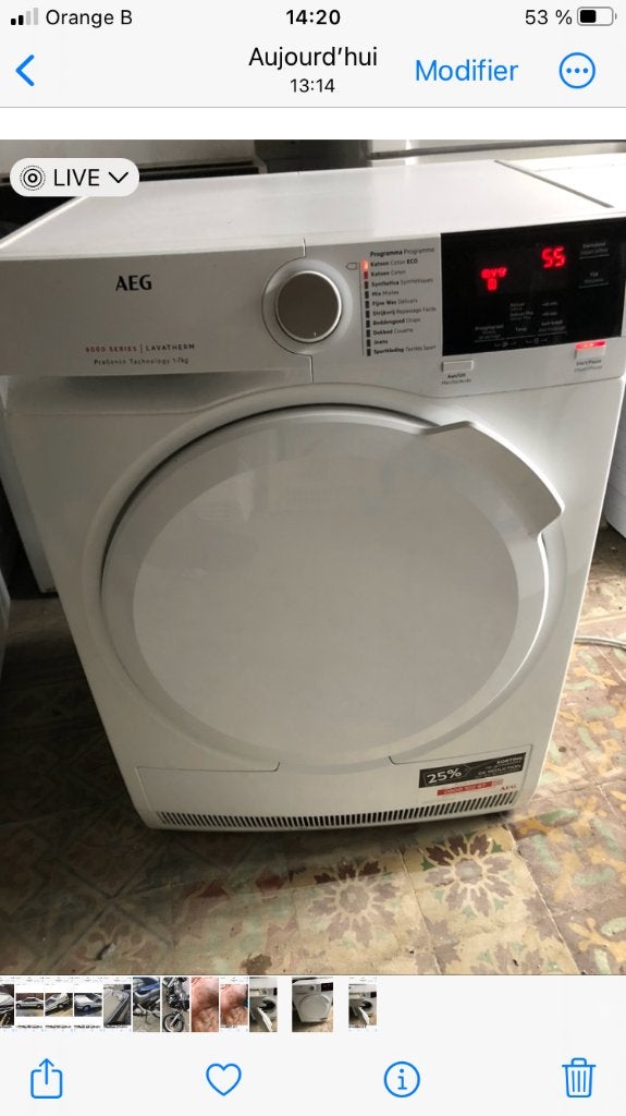 Sèche-linge AEG condensation, Electroménager, 6 à 8 kg, Enlèvement