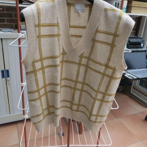 Debardeur nieuw beige ruit Rue blanche mt 4 (L), Enlèvement ou Envoi, Beige, Rue blanche, Taille 42/44 (L)
