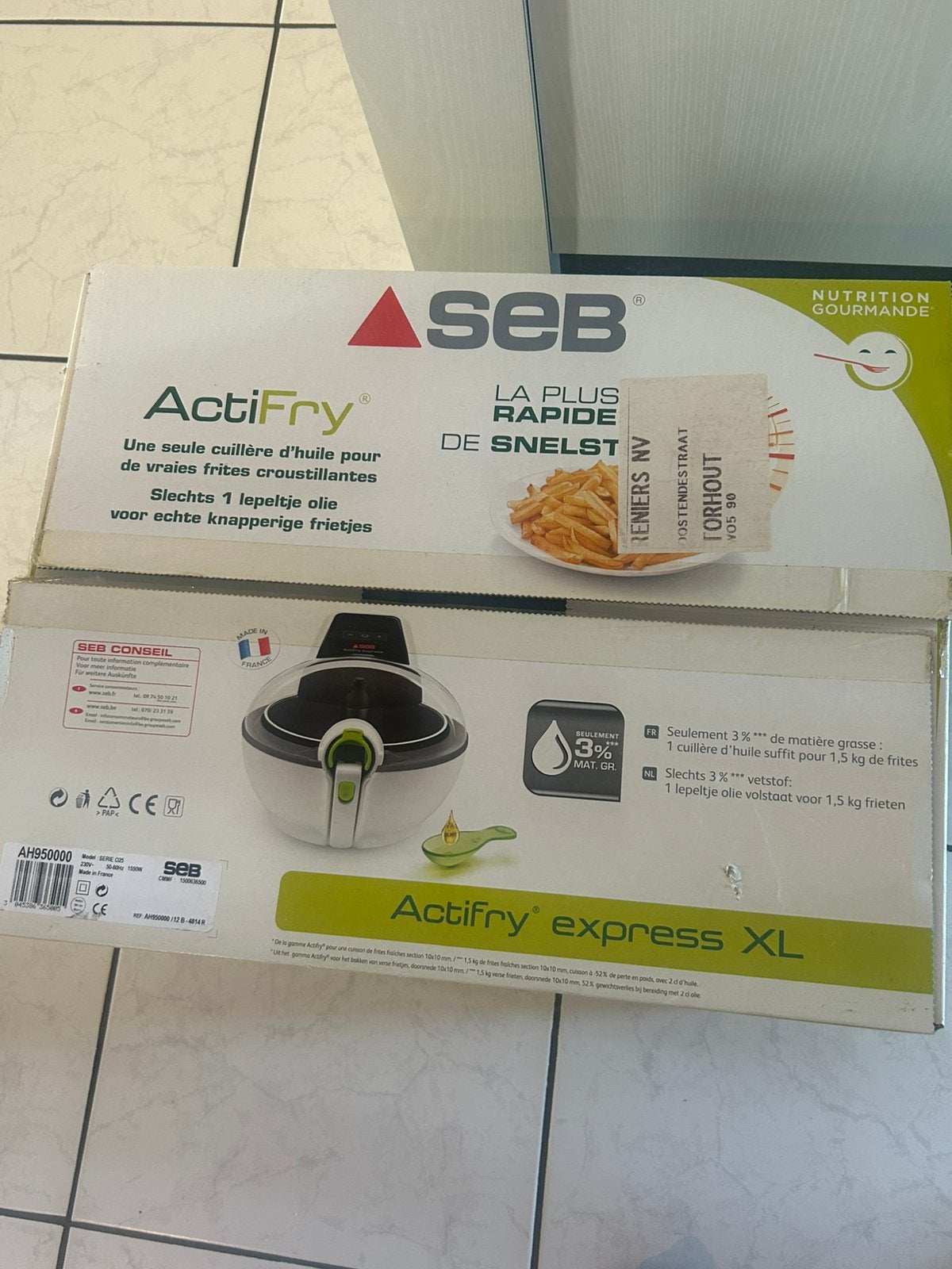 Airfryer seb  xl, Ophalen, Zo goed als nieuw, Airfryer XL, 750 t/m 999 gram
