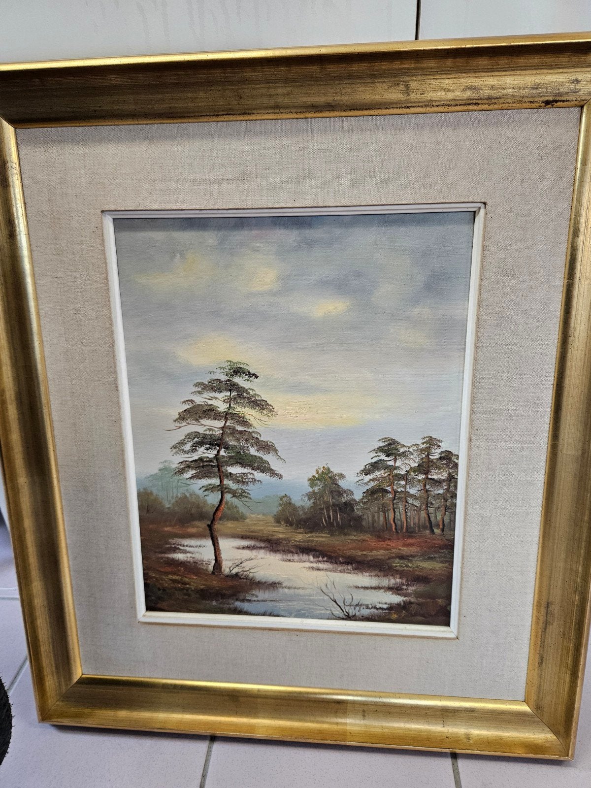 schilderij van landschap, Antiek en Kunst, Ophalen, Doek, Landschap, Olieverf
