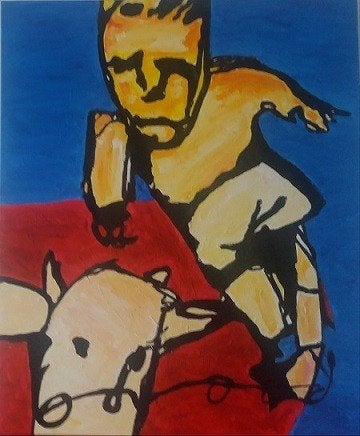 Groot canvas Herman Brood stijl, Ophalen of Verzenden