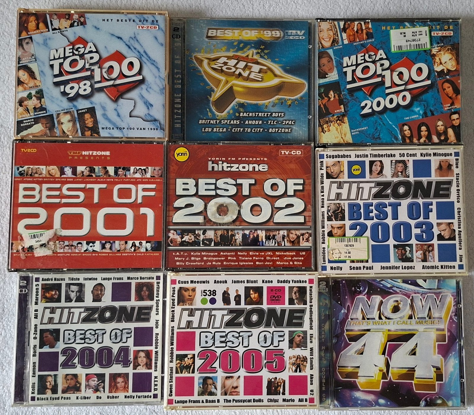 Hitzone Jaaroverzichten 1998-2005 - 9 CD set, Cd's en Dvd's, Verzenden, Gebruikt, Pop