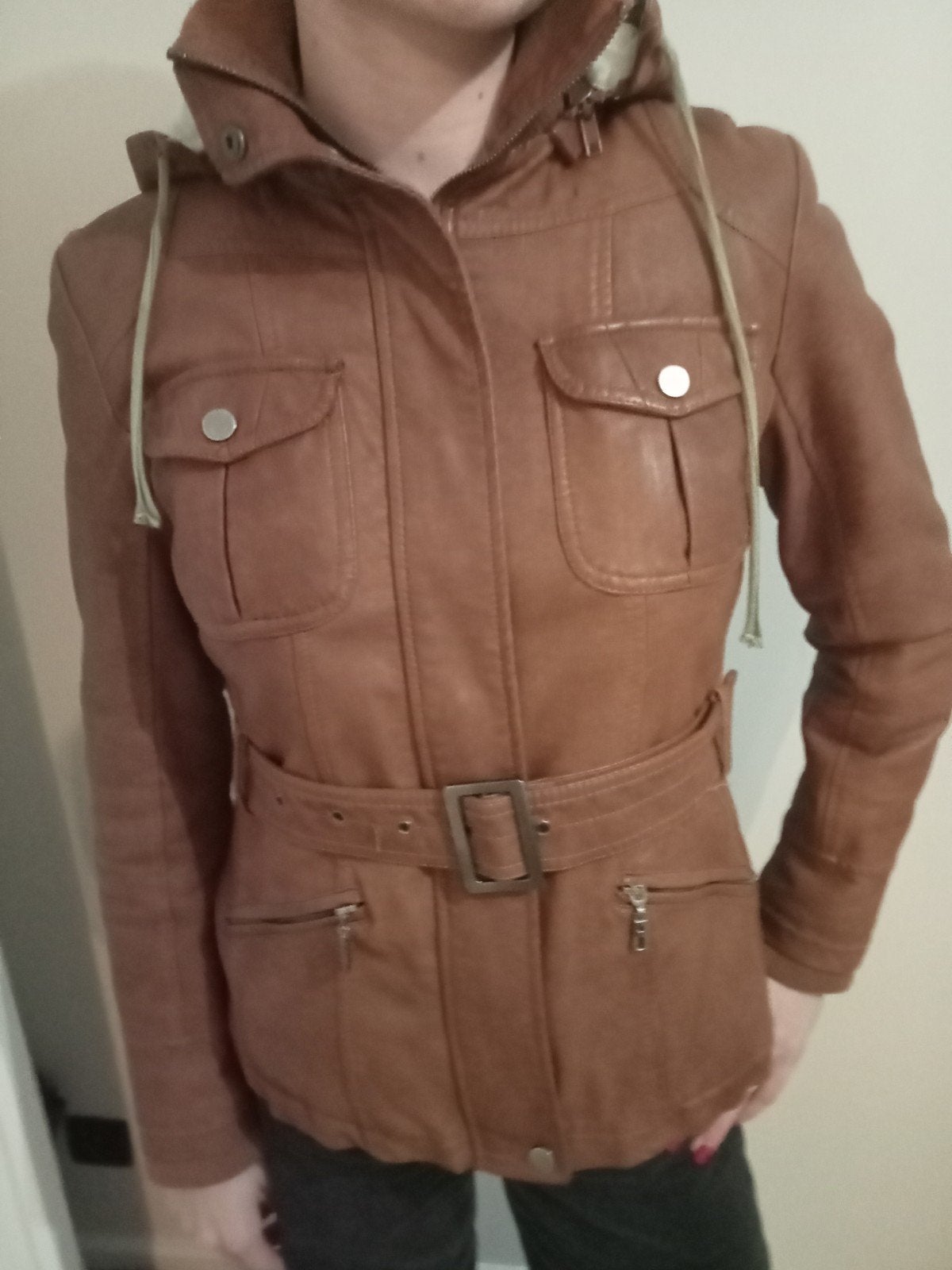 bruin leer zeer dikke warme winterjas, Kleding | Dames, Jassen | Winter, Ophalen, Bruin