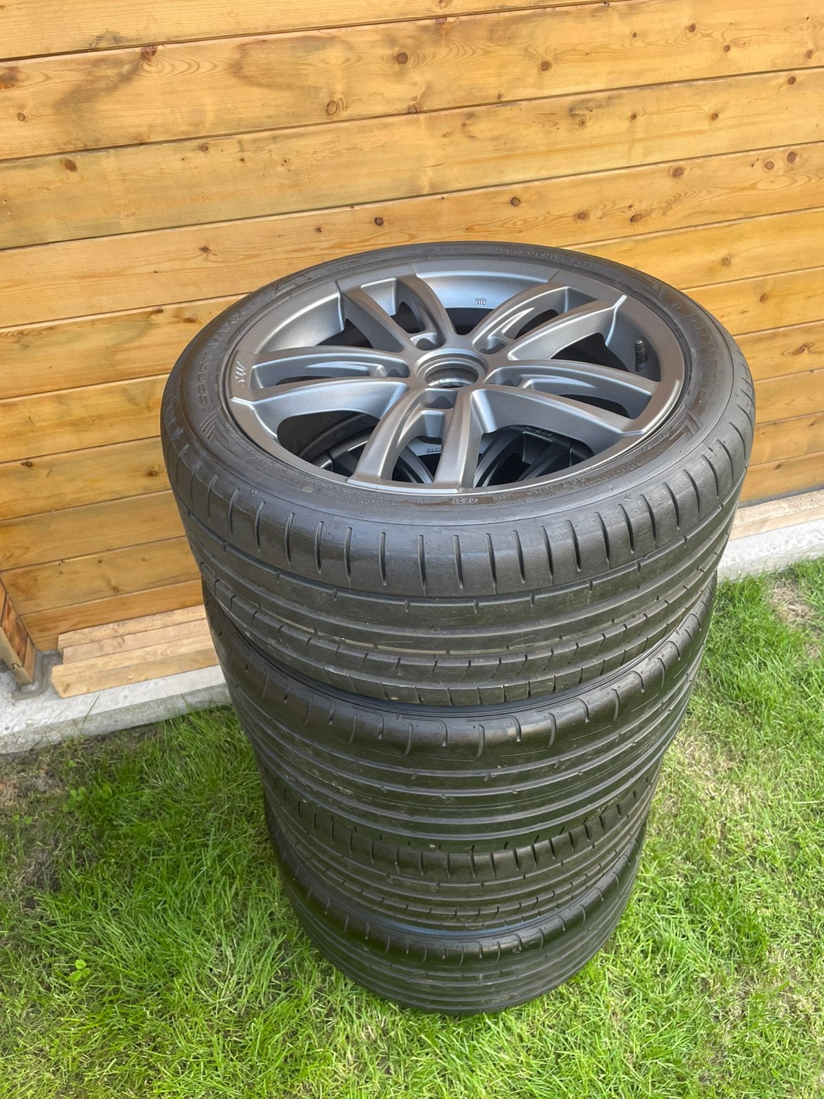5x130 velgen 18 inch met banden breedset porsche, Ophalen, Zo goed als nieuw