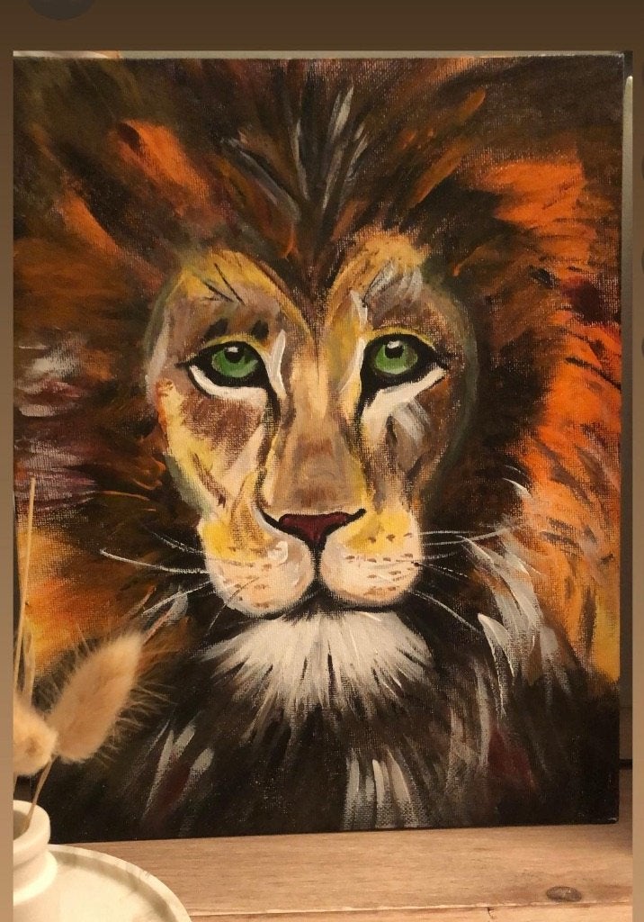 Peinture unique peinte à la main - œuvre d'art originale, Enlèvement, Peint à la main, Peinture acrylique, Animaux