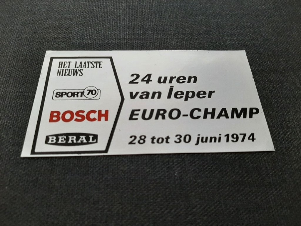 Sticker rally 24 uren van Ieper Euro-Champ 1974, Ophalen, Zo goed als nieuw