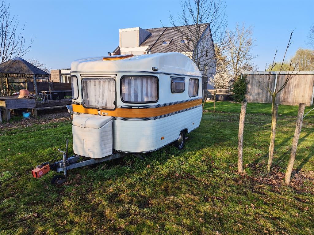 Constructam Condor 4 caravan, Caravans en Kamperen, Caravans, Overige merken, Standaardzit, Omvormbare zithoek, Uitbouw voortent