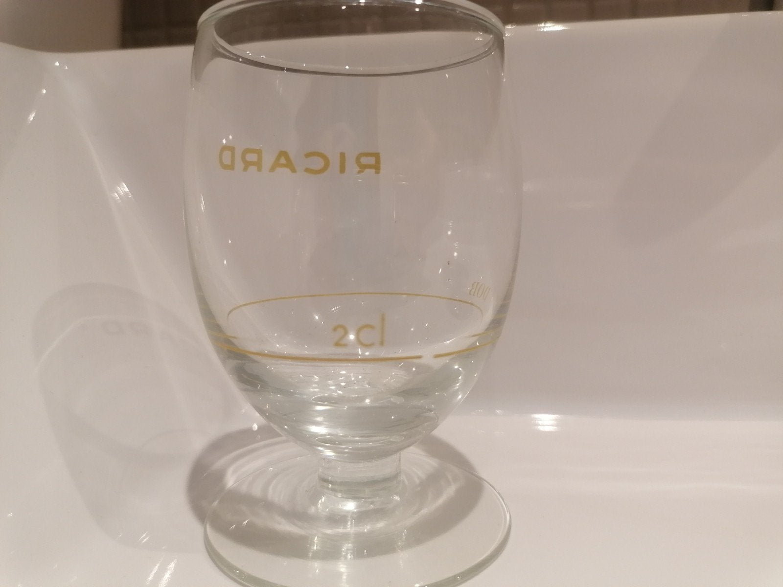 Ballon Ricard en verre, lettres jaunes rares, Durobor, Envoi