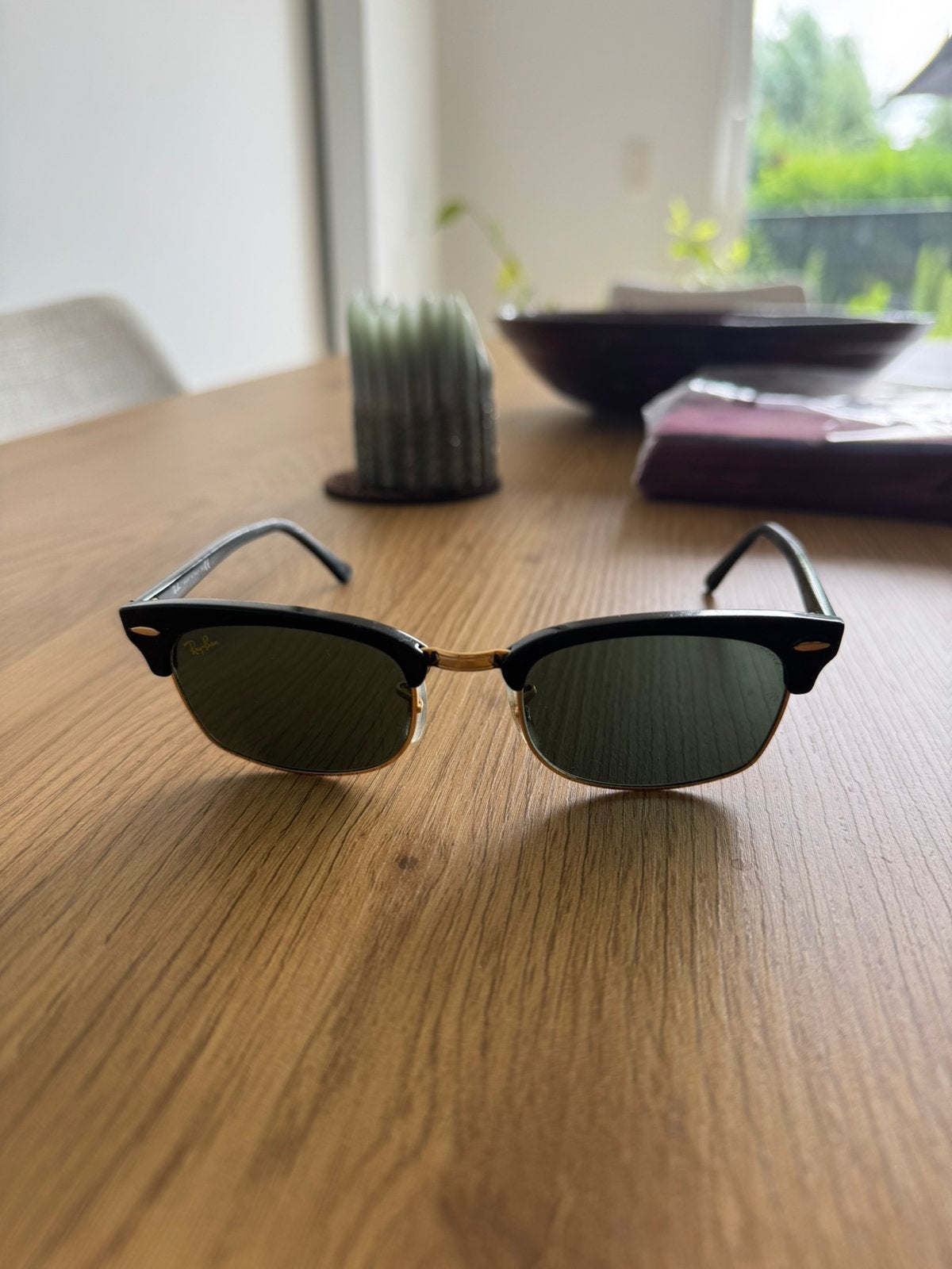 Rayban clubmaster zwart goud en groen, Zonnebril, Zwart, Ophalen of Verzenden, Zo goed als nieuw