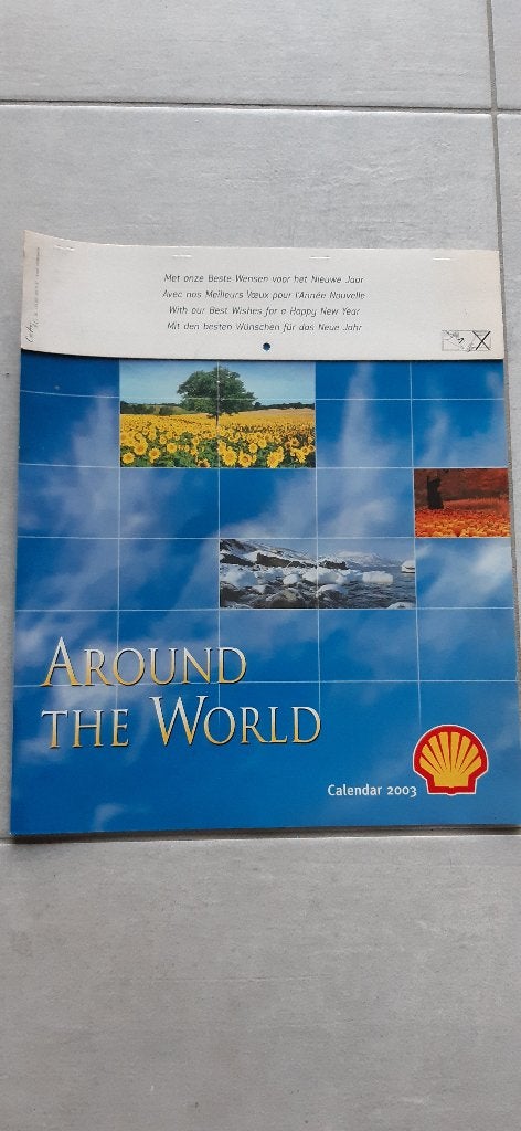 Shell gas Noordgas 2003 kalender 29x35cm  Around the World, Ophalen of Verzenden, Zo goed als nieuw, Overige typen