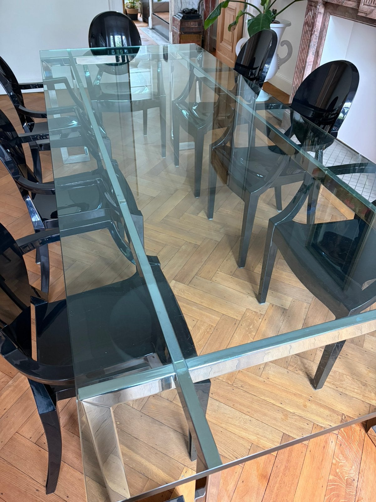 Italiaanse design tafel, Ophalen, Gebruikt, 100 tot 150 cm, 200 cm of meer