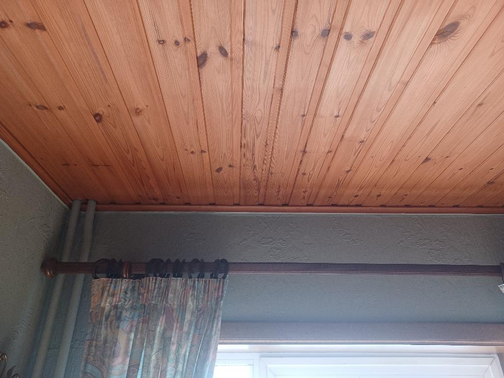 Tringle à rideau en bois (175 cm) avec anneaux en bois, 150 à 200 cm, Comme neuf, Brun, Enlèvement